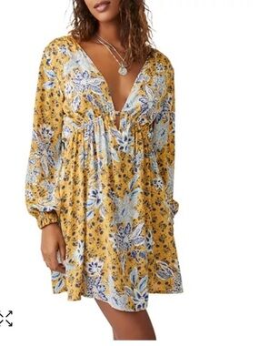 Free People Soli Mini Dress Golden Hour
